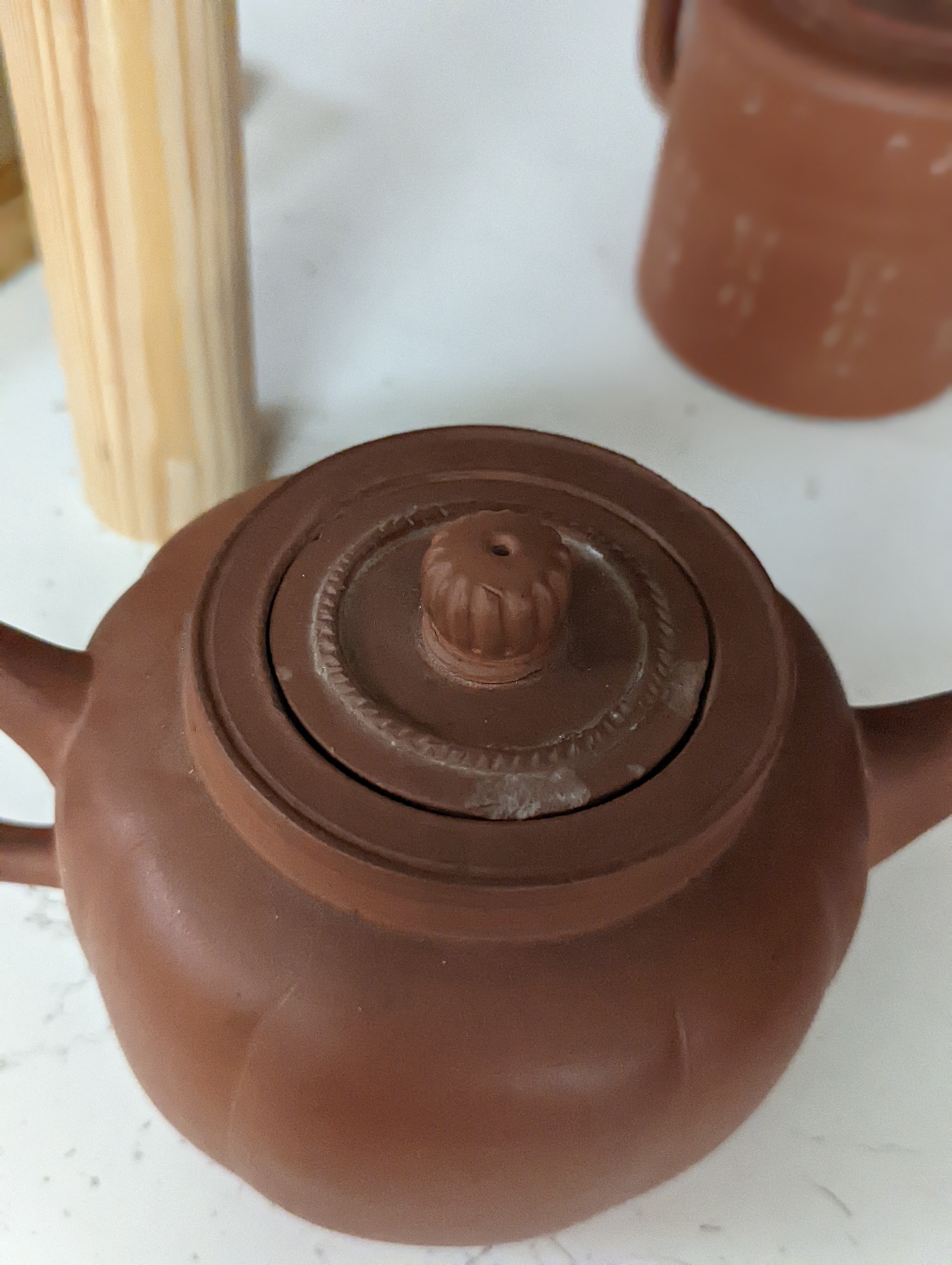 Six Chinese Yixing teapots, tallest 11cm